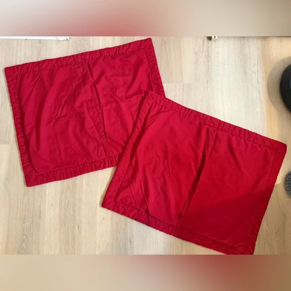 Red Bed Pillow Shams (2) - Picture 2 of 4